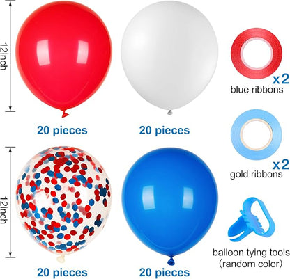 80 PCS Red White Blue Balloons 12 in - Image 4