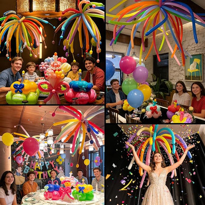 XIRUISHEN 200PCS 260 Balloons and 12-inch Round Balloons Colorful colors - Image 5