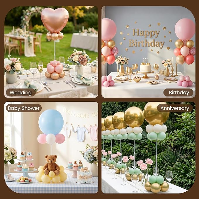 12 Pack 15.75 Inch Clear Acrylic Balloon Stands, 15.75 Inch Balloon Stand Kit - Image 7