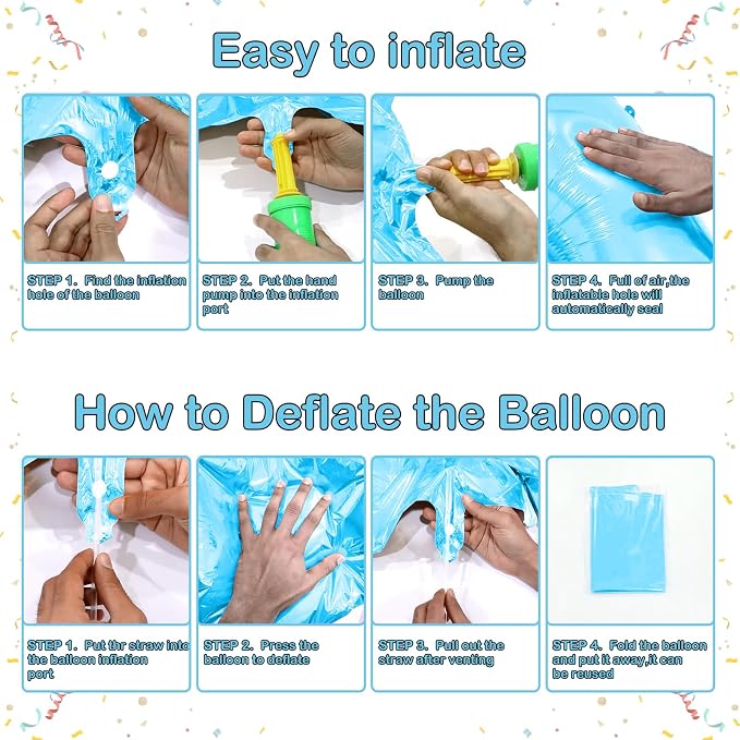 40 Inch Light Blue Number 3 Balloons - Image 4