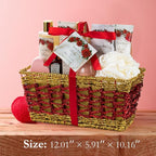 Christmas Gifts for Women - 21-Piece Luxury Rose & Jasmine Spa Gift Basket Set Bath and Body Gift Sets Care Kit with Make up sponge | Valentine's Day, Mothers Day Gifts Baskets for Mom, Wife