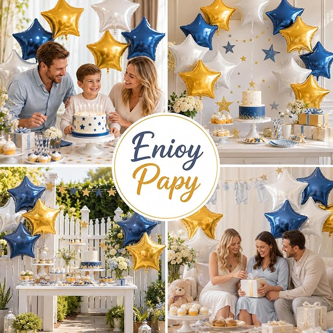 FEYG Matte Blue Star Balloon, 18 Inches, - Image 6