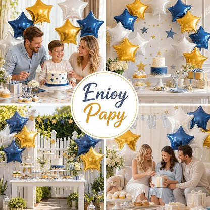 FEYG Matte Blue Star Balloon, 18 Inches, - Image 6