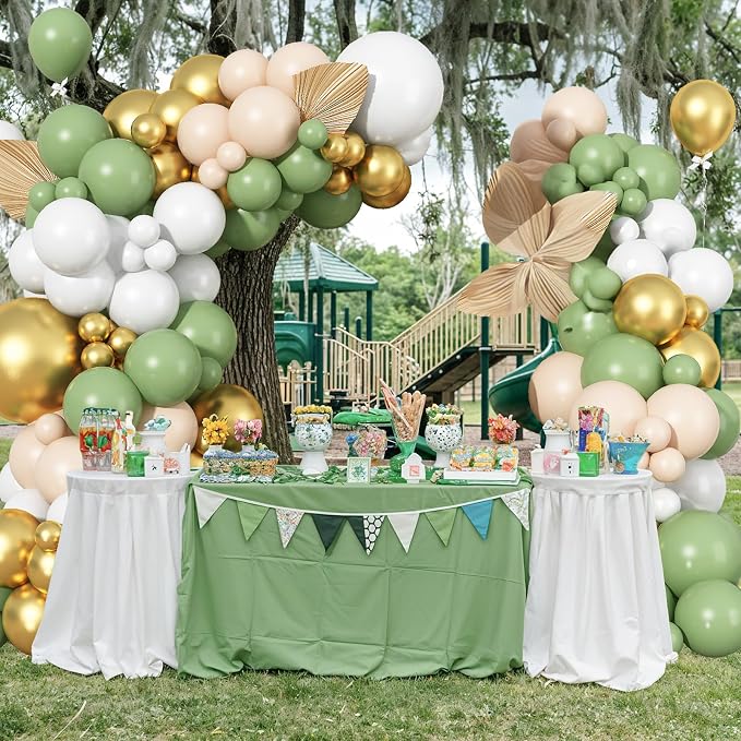 Sage Green Balloon Arch Kit 97Pcs Avocado Green Gold Balloons Garland Kit - Image 5