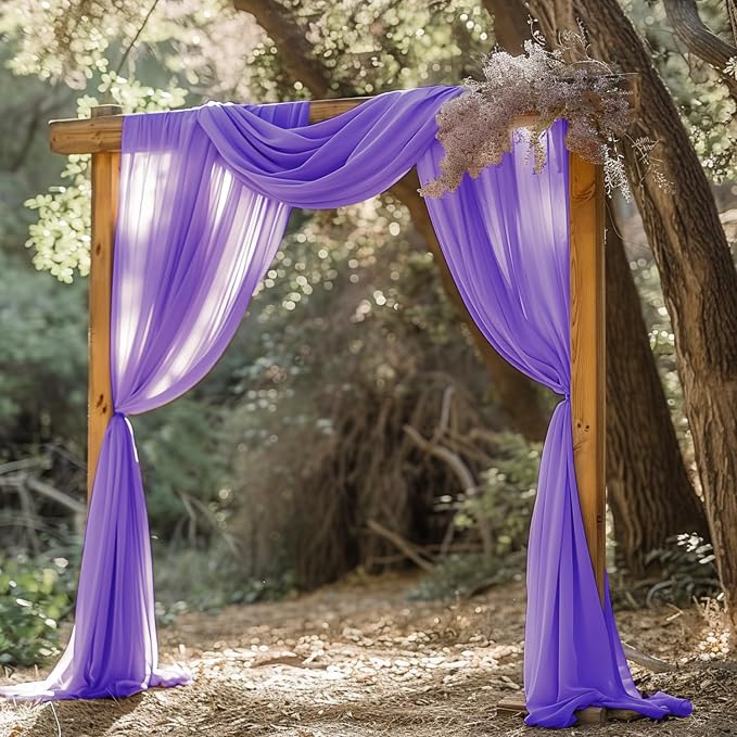 Wedding Arch Draping Fabric Backdrop 3 Panels, Lavender Purple | 28.7"x20FT - Image 5