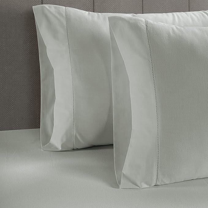 Lane Linen 100% Organic Cotton King Size Pillow Cases Set of 2 (20''x36'') Pillow Cases King Size Certified Organic Cotton Pillowcases King Pillow Case Set of 2 Sage Green Pillow Cases Mineral