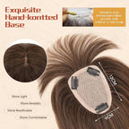 Rich Choices Human Hair Toppers for Women-100% Real Remy Hair Topper with 3D 360°Bang-Upgraded 150% Density 9 * 12CM Lace Base-Clip in Hairs topper for Thinning Hairs-12Inch #2R Chocolate Brown