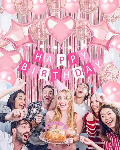 Pink Happy Birthday Party Decorations - Image 2