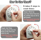 60 Minute Wind Up Timer, Visual Mechanical Timer with Loud Alarm, Manual Countdown Timers for Classroom, Home, Study and Cooking (White)