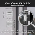 Repa Market 4 Inch Gray Dryer Vent Hood/Duct Cover for Walls or Ducting/ABS Plastic Grille with Flaps & Insect Screen/Exhaust and Dryer Vent Covers for Indoor & Outdoor Use