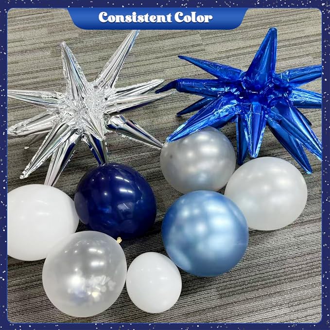 Blue Silver Balloon Garland Arch Kit - Image 6