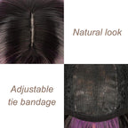 FAELBATY Purple Wig With Bangs Short Bob Synthetic Cosplay Wig for women Costume Wigs (12" Ombre Dark Purple Color)