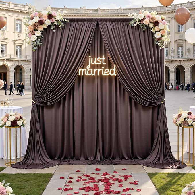12ft x 10ft Brown Backdrop Curtains - Image 6