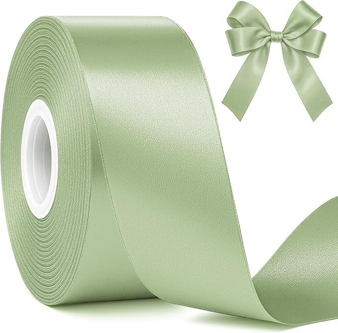 30Yards 1 1/2In Sage Green Ribbon by Fullive