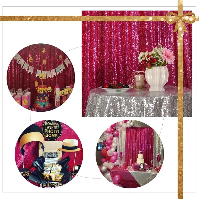 Poise3EHome 8FT x 10FT Sequin Photography Backdrop Curtain - Image 5