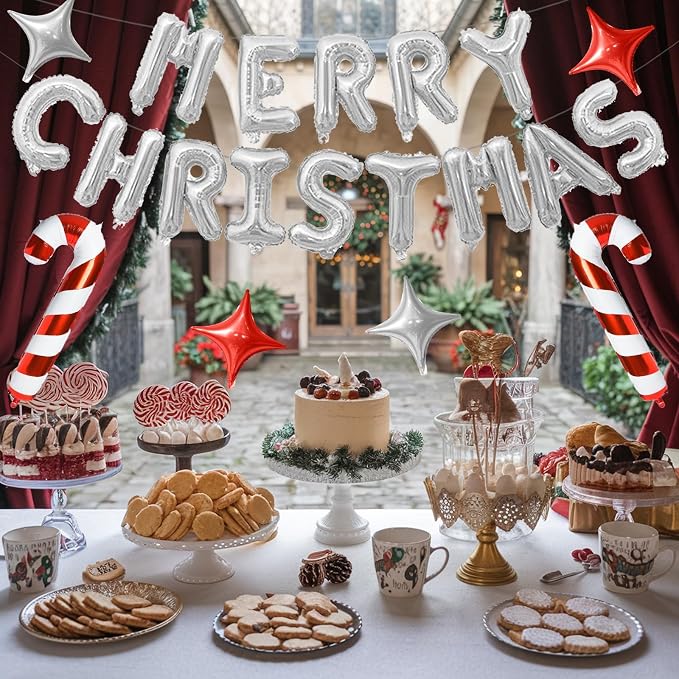 FunHot Merry Christmas Balloons Banner, 16 Inch Xmas Letter Balloon - Image 5
