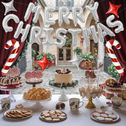 FunHot Merry Christmas Balloons Banner, 16 Inch Xmas Letter Balloon - Image 5