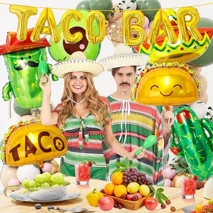 Taco Bar Decorations 13Pcs Mexican Fiesta Party balloons Taco Party Decorations - Image 4