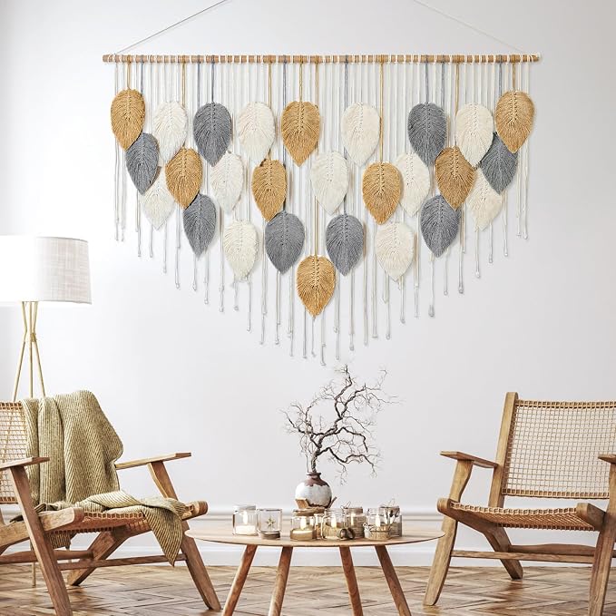 Large Macrame Wall Hanging Boho Woven Tapestry Chic Modern Home Decorations | - Image 3