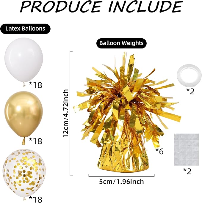 Gold Balloon Weights Pack of 6 - Image 2