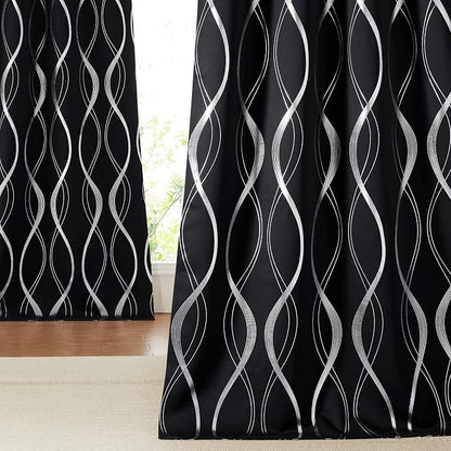 NICETOWN Black Out Curtains 120 inch Long 2 Panels Burg, 52x120 Extra Long by NICETOWN