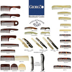 Giorgio G49 White Tokio, Large Wide Tooth Detangling Comb for Thick Curly Wavy Hair. Wet & Dry Hair Detangler - Handmade of Quality Cellulose, Saw-Cut, Hand Polished