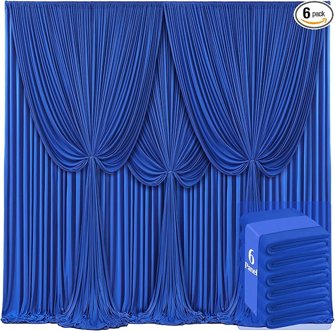 6 Panels Royal Blue Backdrop Curtains by Tao-GePartyDecorations