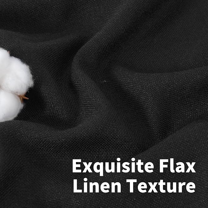 YoungsTex Black Linen Curtains 80 Inch Length - Image 4