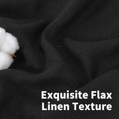 YoungsTex Black Linen Curtains 48 Inch Length - Image 4