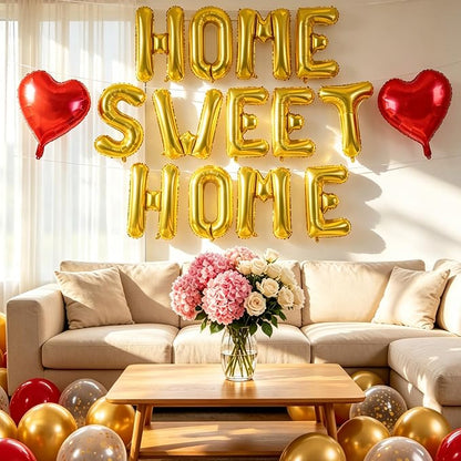 TONIFUL 16 Inch Gold HOME SWEET HOME Letter Balloon Decor - Image 6