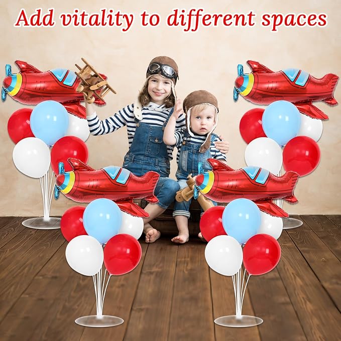 4 Sets Airplane Birthday Party Balloons Stand Kit - Image 5