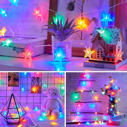 Minetom Star String Lights Battery Operated - 17 ft 50 LED Star Fairy String - Image 5