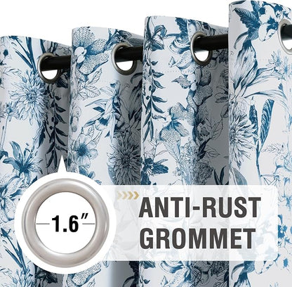 H.VERSAILTEX Blackout Curtains 63 Inch Length 2 Panels Set Floral Print Curtain - Image 2