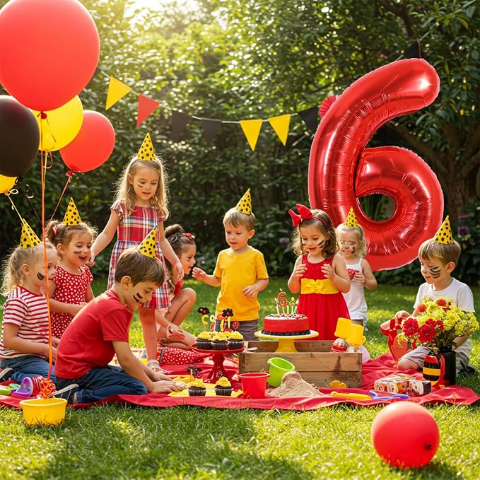 40 Inch Red Foil Number 6 Balloon - Image 4