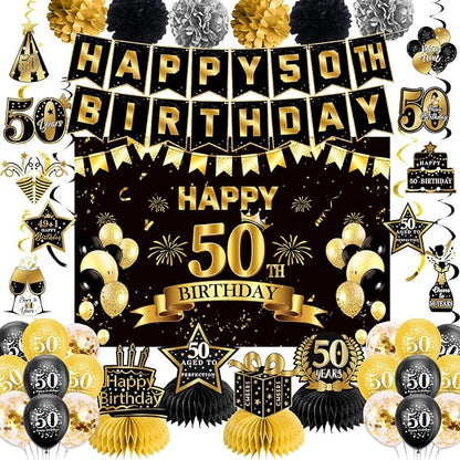 Pre-Strung 50th Birthday Decorations by Unknown