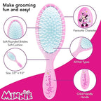 LUV HER Disney Junior Minnie Mouse Hair Accessory 5 Pcs Set - 1 Large Minnie Mouse Hair Brush + 4 Scrunchies