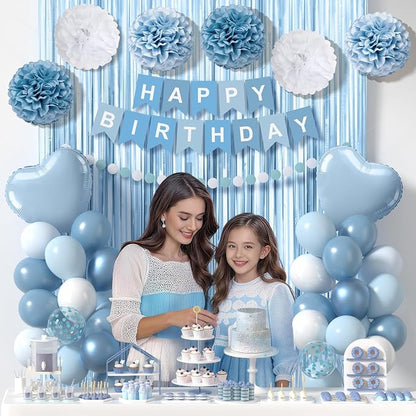 Light Blue Happy Birthday Party Decorations - Image 5