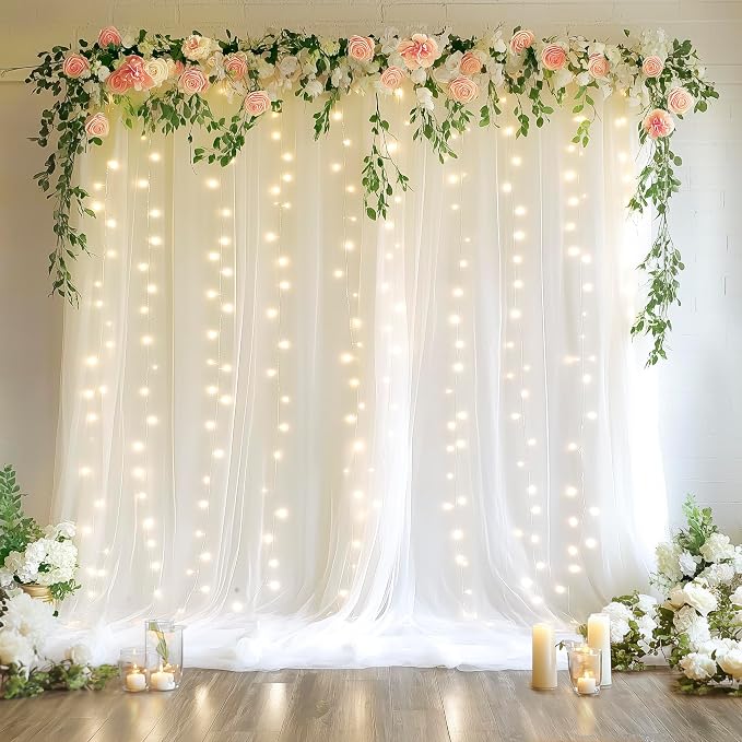 Fomcet Tulle Backdrop Curtains by Fomcet