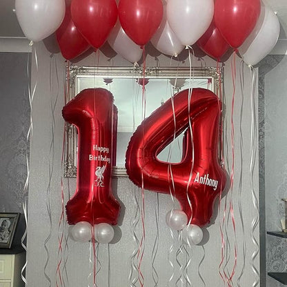 40 Inch Red 14 Number Balloons Giant 14 or 41 Balloons Red Birthday 14 Balloons - Image 5