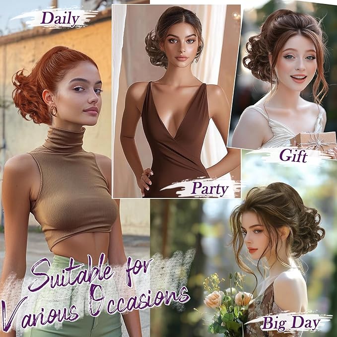 BARSDAR Short Brown Ponytail Extension - 10 Inch Wavy Drawstring Ponytail Hair Extensions for Women - Synthetic Comb Clip on Ponytail Hairpieces Fake Pony Tails Daily - Brown
