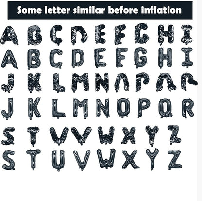 16 Inch Black Letter Balloons Mylar Foil Alphabet Letter A-Z Balloons Set - Image 3