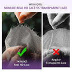 SKINLIKE Real HD Lace Wig,13x4 Full Frontal 0.10mm Ultra-thin HD Lace Vivid Clean Pre Plucked Hairline Bleached Knots Body Wave True 200% Density Unprocessed Human Hair Wigs 32 Inch