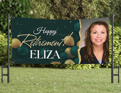 Personalized Retirement Banner, Retirement Party Decorations, Retirement Party by Custom