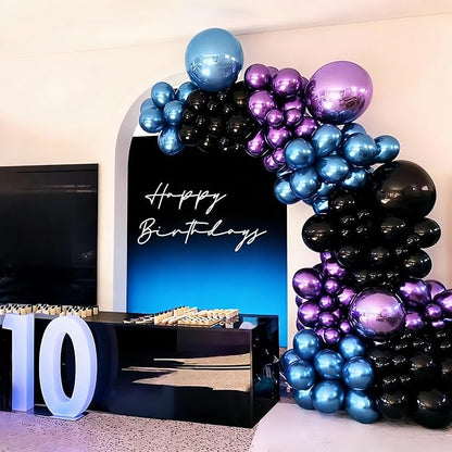 Black Purple Blue Balloon, 12Inch Metallic Navy Blue Purple Black Balloon Pearl - Image 7