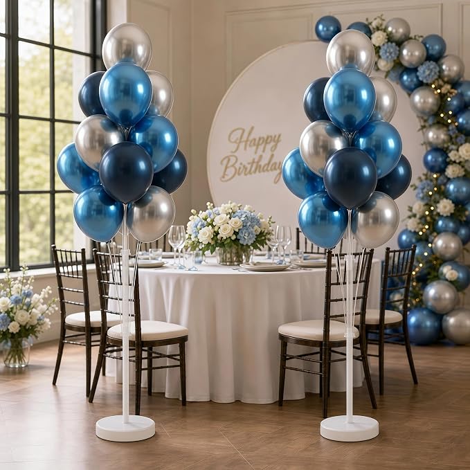 Blue Silver Balloon Column Stand - Image 8