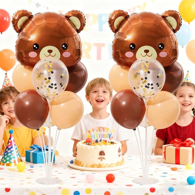 Teddy Bear Table Centerpiece Balloon Stand Kit Set of 2 - Image 2