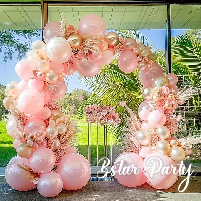 Double Stuffed Pearl Dusty Pink Balloon Garland Arch Kit | 18/12/10/5inch - Image 5