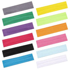 Hairband, 12 Colors Soft Elastic Hair Headband for Gym Exercise Sport Yoga, Casual Fashion Women Hair Accessories, Girl Women Head Bands, 12 Count