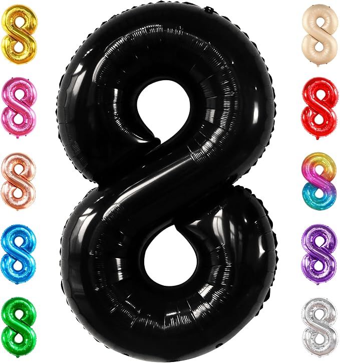 KatchOn, Giant Black Number 8 Balloon by KatchOn
