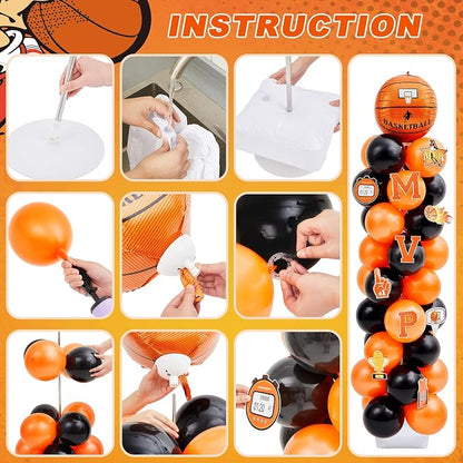 Gejoy 2 Sets Basketball Balloon Column Stand Kit Include 162 Latex Balloons 12 - Image 5